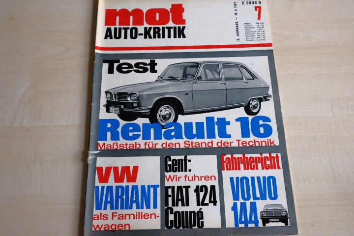 Deckblatt MOT (07/1967)