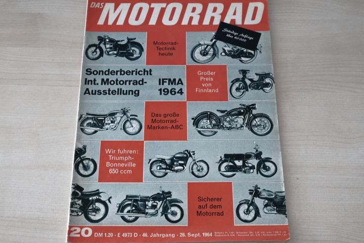 Deckblatt Motorrad (20/1964)