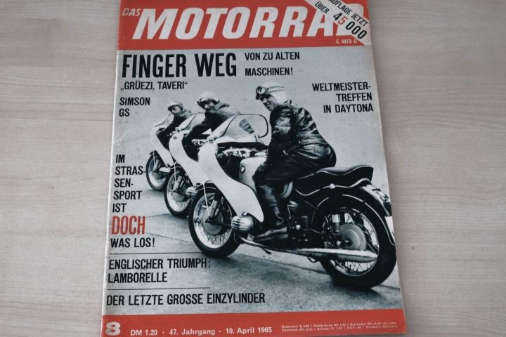 Deckblatt Motorrad (08/1965)