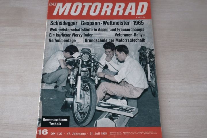 Deckblatt Motorrad (16/1965)