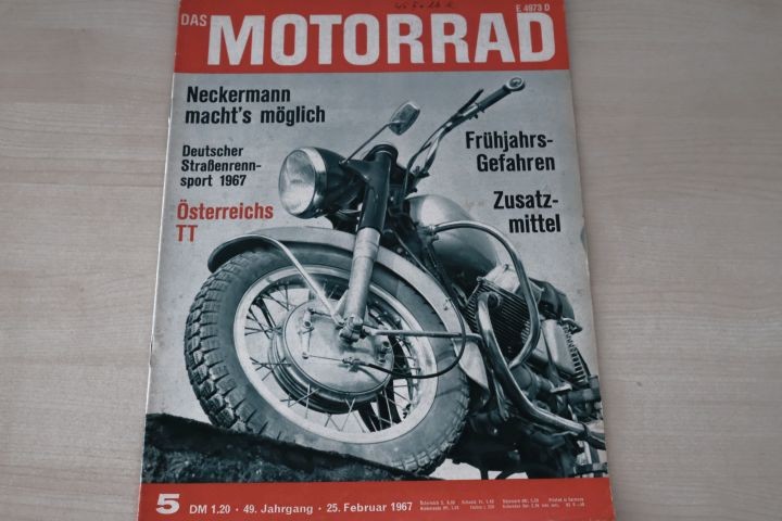 Deckblatt Motorrad (05/1967)