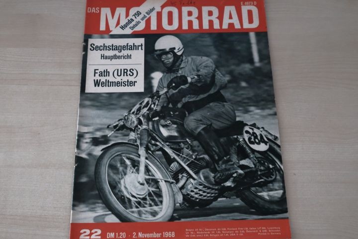 Deckblatt Motorrad (22/1968)