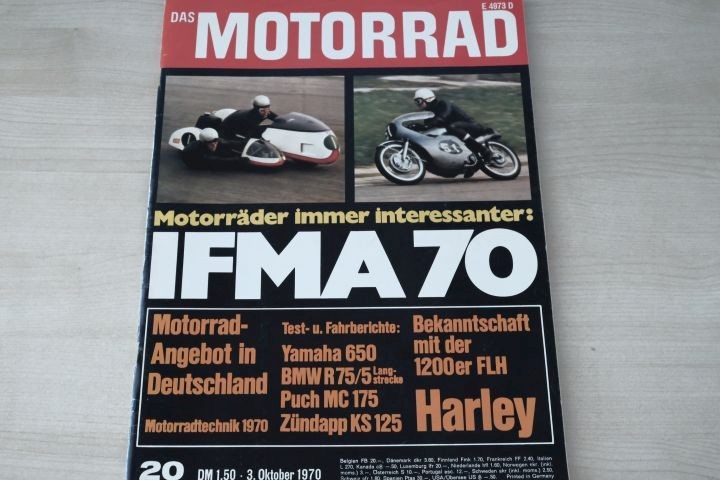 Deckblatt Motorrad (20/1970)