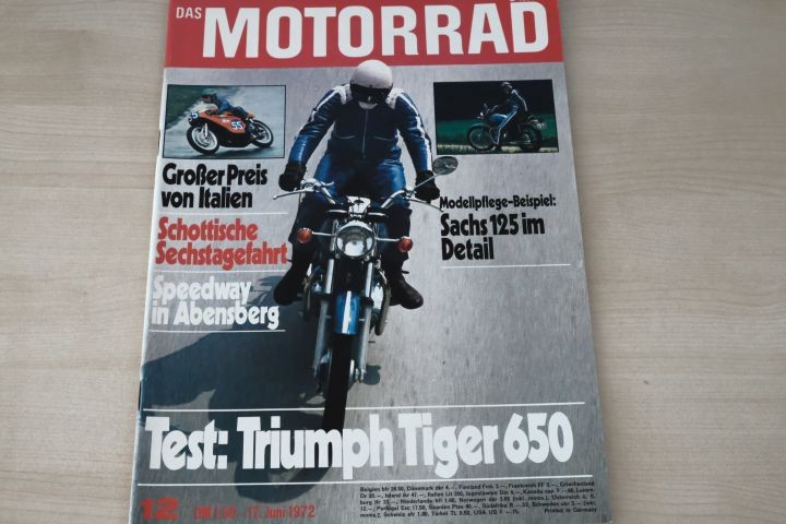 Deckblatt Motorrad (12/1972)