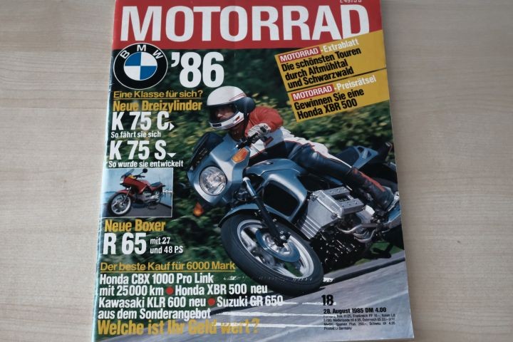 Deckblatt Motorrad (18/1985)