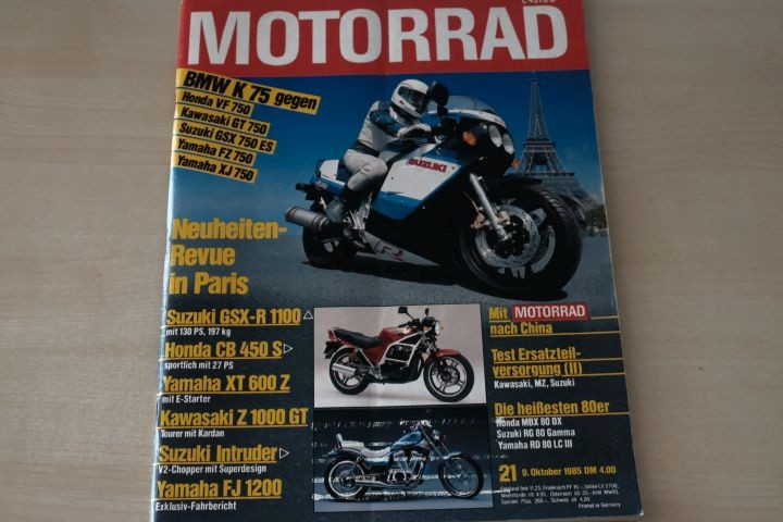 Deckblatt Motorrad (21/1985)