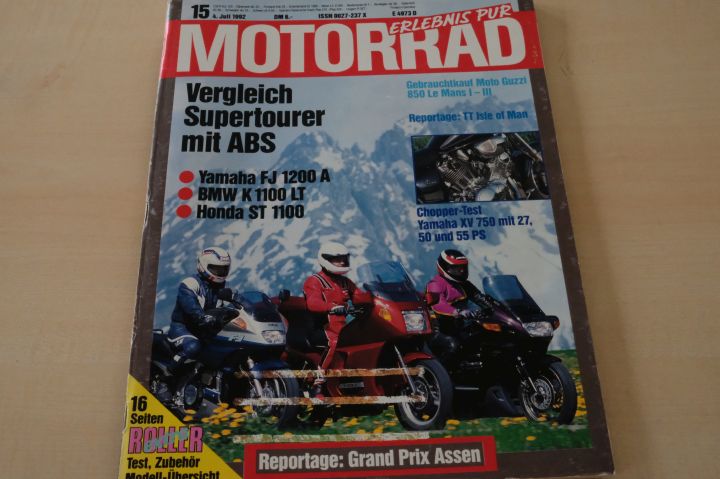 Deckblatt Motorrad (15/1992)