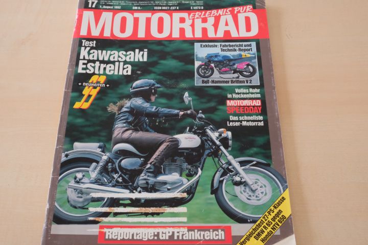 Deckblatt Motorrad (17/1992)
