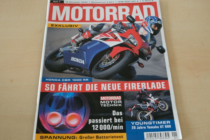 Deckblatt Motorrad (01/2003)
