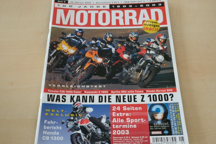 Deckblatt Motorrad (05/2003)