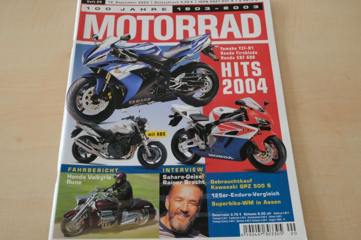 Deckblatt Motorrad (20/2003)