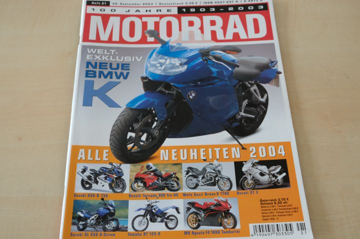Deckblatt Motorrad (21/2003)