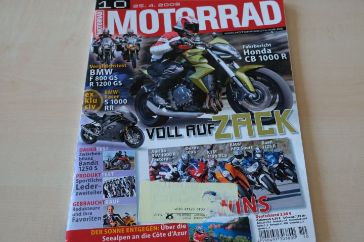 Deckblatt Motorrad (10/2008)