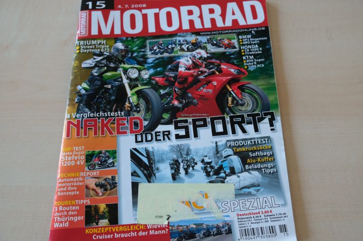 Deckblatt Motorrad (15/2008)
