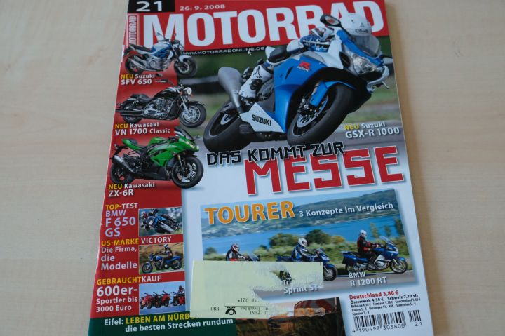 Deckblatt Motorrad (21/2008)