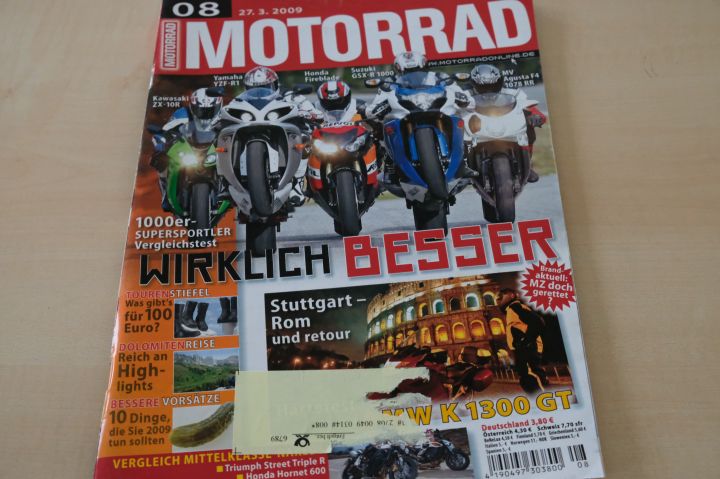 Deckblatt Motorrad (08/2009)