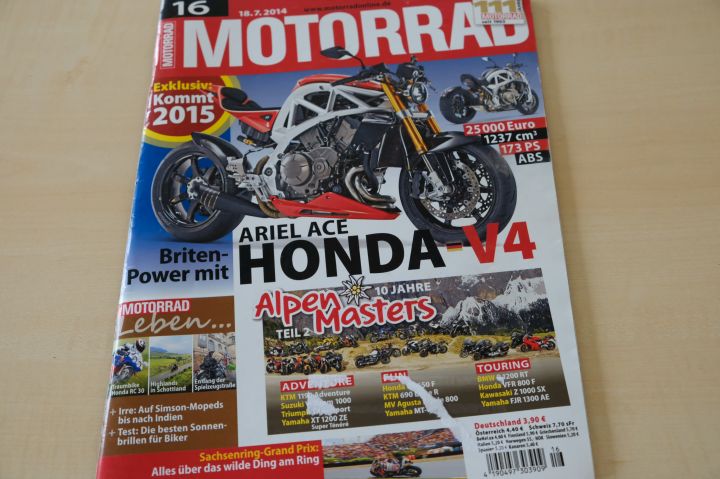 Deckblatt Motorrad (16/2014)