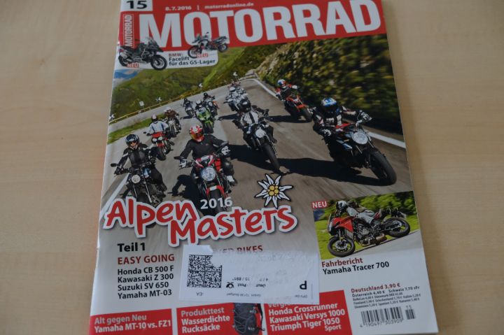 Deckblatt Motorrad (15/2016)