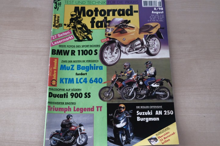 Deckblatt Motorradfahrer (08/1998)