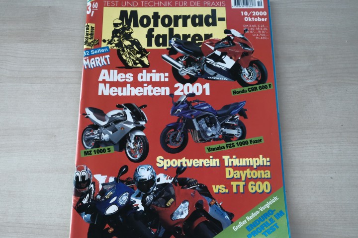 Deckblatt Motorradfahrer (10/2000)