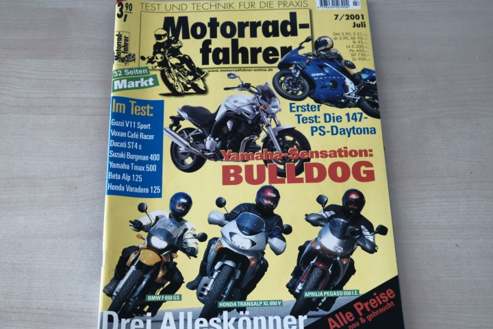Deckblatt Motorradfahrer (07/2001)