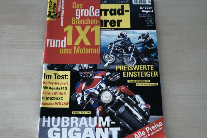 Deckblatt Motorradfahrer (08/2001)