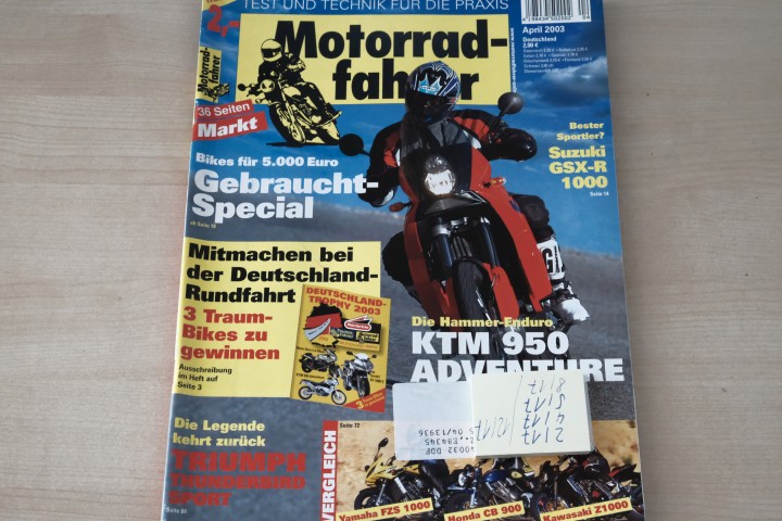 Deckblatt Motorradfahrer (04/2003)