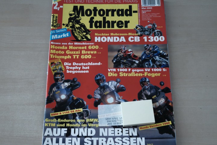 Deckblatt Motorradfahrer (05/2003)