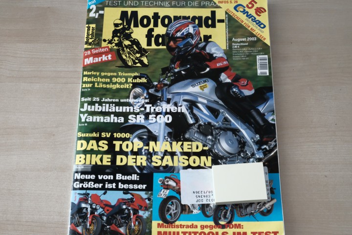 Deckblatt Motorradfahrer (08/2003)