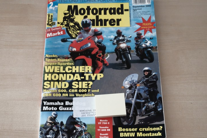 Deckblatt Motorradfahrer (09/2003)