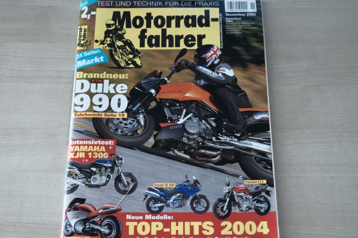 Deckblatt Motorradfahrer (11/2003)