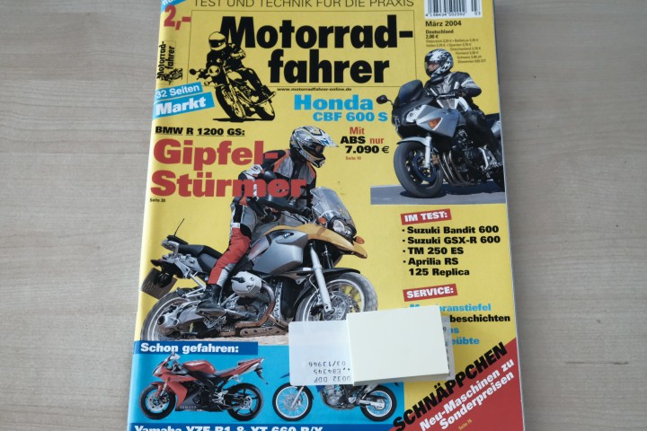 Deckblatt Motorradfahrer (03/2004)