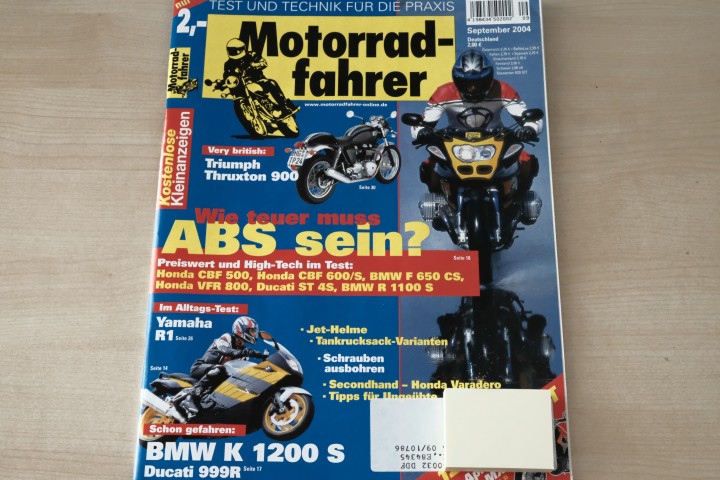 Deckblatt Motorradfahrer (09/2004)