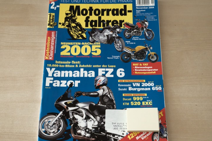 Deckblatt Motorradfahrer (11/2004)