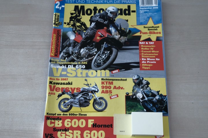 Deckblatt Motorradfahrer (09/2006)