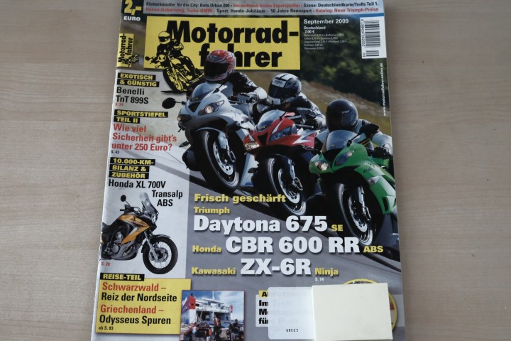 Deckblatt Motorradfahrer (09/2009)