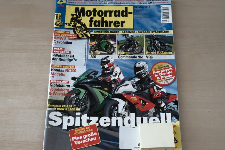 Deckblatt Motorradfahrer (10/2012)