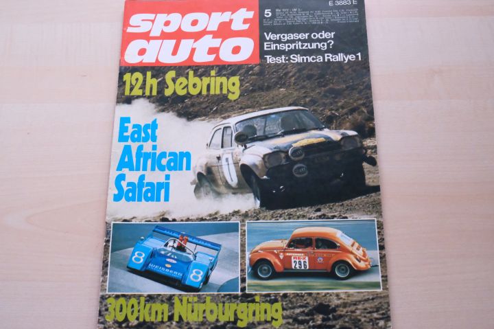 Vergaser/Einspritzanl. Sport Auto 05/72 Test Simca Rallye 1,East African Rallye 