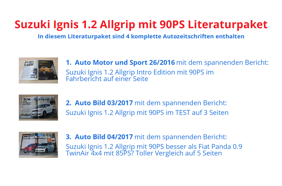Ignis Ebay Suzuki Ignis 1.2 Allgrip mit 90PS Literaturpaket - 4 komplette ...
